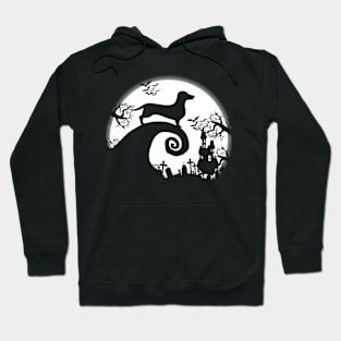 Dachshund and Halloween Moon Hoodie